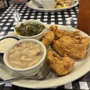 Mel's Country Cafe - Chicken Tenders, butter beans and mixed greens. - Southern Near Me - Tomball, Texas Mel's Country Cafe - Chicken Tenders, butter beans and mixed greens. - Southern Near Me - Tomball, Texas