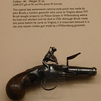 DeWitt Wallace Decorative Arts Museum - Burn's Pocket Gun - Art Galleries Near Me - Williamsburg, Virginia DeWitt Wallace Decorative Arts Museum - Burn's Pocket Gun - Art Galleries Near Me - Williamsburg, Virginia