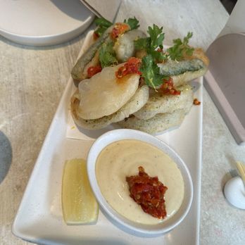 Nami Nori - Tempura misto (calamari, shrimp, onion, zucchini, yuzu aioli, calabrian chili) - Sushi Bars Near Me - Brooklyn, New York Nami Nori - Tempura misto (calamari, shrimp, onion, zucchini, yuzu aioli, calabrian chili) - Sushi Bars Near Me - Brooklyn, New York