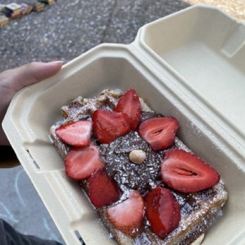 Little Gem Belgian Waffles - Nutella + Strawberries - Desserts Near Me - Berkeley, California Little Gem Belgian Waffles - Nutella + Strawberries - Desserts Near Me - Berkeley, California