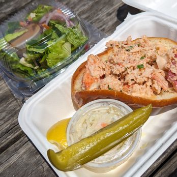 Buster's Sea Cove - Lobster roll with a side salad - Seafood Near Me - Toronto, Ontario Buster's Sea Cove - Lobster roll with a side salad - Seafood Near Me - Toronto, Ontario