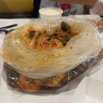 Bag O' Crab - Shrimp (Head On)with mussels and rice on the side - Seafood Near Me - San Leandro, California