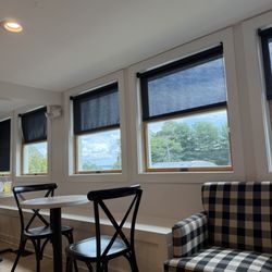 Some of the seating inside