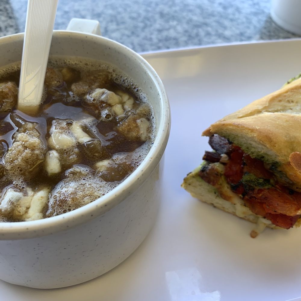 Georgia French Bakery & Cafe - French onion soup w caprese sandwich - Bakeries Near Me - Duluth, Georgia Georgia French Bakery & Cafe - French onion soup w caprese sandwich - Bakeries Near Me - Duluth, Georgia