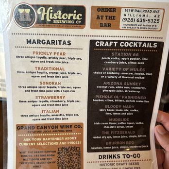 Historic Barrel House - Williams - Cocktail menu 6/5/2026 - Breweries Near Me - Williams, Arizona Historic Barrel House - Williams - Cocktail menu 6/5/2026 - Breweries Near Me - Williams, Arizona