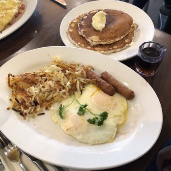 Googie Grill - Hailey's Comet (pancake combo) - American Near Me - Seaside, California Googie Grill - Hailey's Comet (pancake combo) - American Near Me - Seaside, California