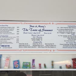 Pete & Mary's Concession - The Menu.