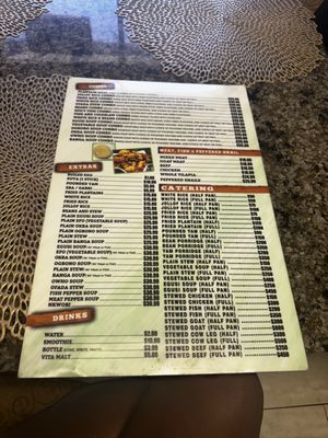 Menu photo 4 Nigerian Food Las Vegas, NV