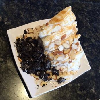 Nu Ice & Drinks - Sea salt caramel with Oreos and almonds - Desserts Near Me - Houston, Texas