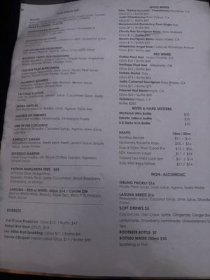 Menu photo 1 The Rooftop Lounge Laguna Beach, CA