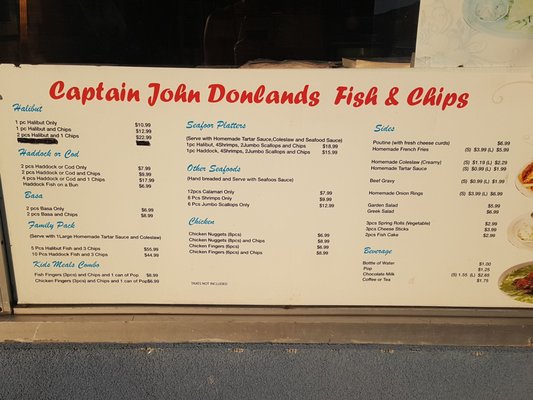 Menu photo 1 Captain John Donlands Fish and Chips Toronto, ON Menu photo 1 Captain John Donlands Fish and Chips Toronto, ON