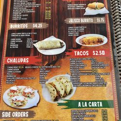 Jalisco's Mexican Restaurant - Menu...
