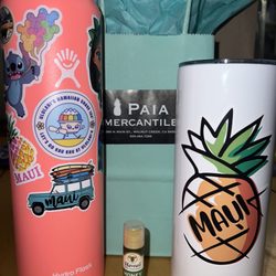Paia Mercantile - Hawaii Bee Company Honey Mint lip balm, some new stickers for my Hydro Flask and a new design your up tumbler for $10.