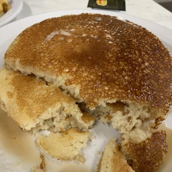North End Cafe - Pancakes, looked delicious but had strange texture and taste. Maybe buckwheat batter? - Diners Near Me - Lafayette, Indiana