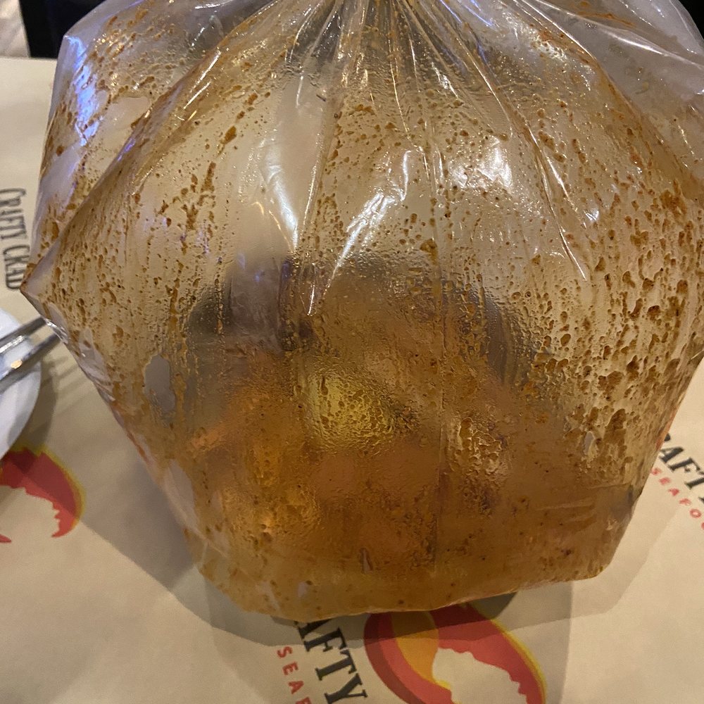 Fun photo of the blown up bag of food from my first trip. Shrimp, Crab Legs, and Sausage! Fun photo of the blown up bag of food from my first trip. Shrimp, Crab Legs, and Sausage!