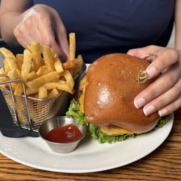 Burger and fries Burger and fries