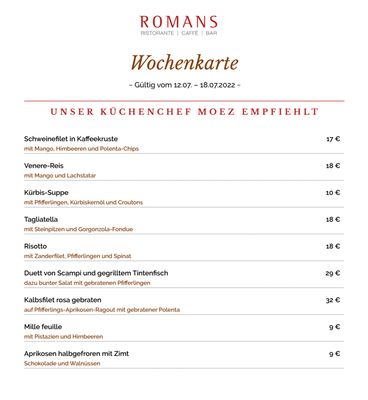 Menu photo 6 Ristorante ROMANS Munich, BY Menu photo 6 Ristorante ROMANS Munich, BY