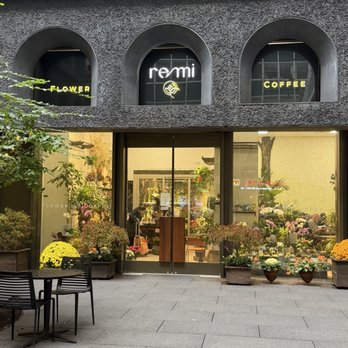 Remi Flower & Coffee - Outdoor entrance and courtyard - Coffee & Tea Near Me - New York, New York Remi Flower & Coffee - Outdoor entrance and courtyard - Coffee & Tea Near Me - New York, New York