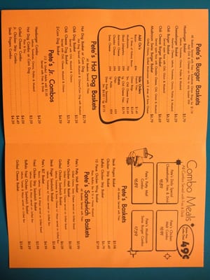Menu photo 8 Pete's Burger Place Porter, TX