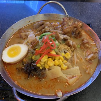 Ramen Ichiraku - Fried Chicken Ramen..... Delicious! Amazing experience ... Pleasantly pleased for our first Ramen experience and the Naruto decor was a plus - Ramen Near Me - El Monte, California