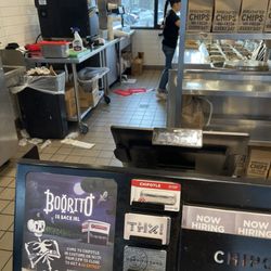 Chipotle Mexican Grill - Trash and dirty floors