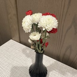 Love the fresh touch of flowers on each table. Love the fresh touch of flowers on each table.