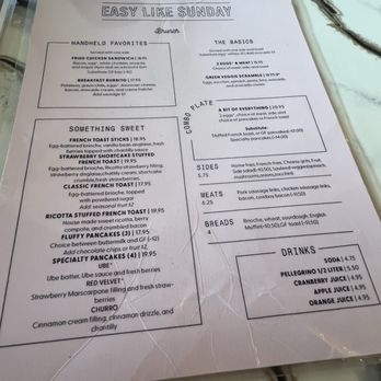 Easy Like Sunday - Menu 1 - Breakfast & Brunch Near Me - Charlotte, North Carolina Easy Like Sunday - Menu 1 - Breakfast & Brunch Near Me - Charlotte, North Carolina