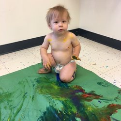 The Learning Experience - Parsippany - One of our infants exploring with paint.