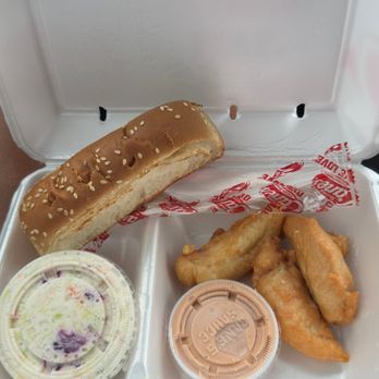 Raising Cane's Chicken Fingers - 3 tender combo with naked tenders, toast, Cane's sauce, and coleslaw. - Fast Food Near Me - Gainesville, Florida