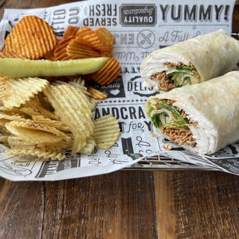 Towne Café - Chinese chicken salad wrap with chips- delicious! - Sandwiches Near Me - Columbia, Tennessee Towne Café - Chinese chicken salad wrap with chips- delicious! - Sandwiches Near Me - Columbia, Tennessee