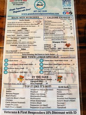 Menu photo 1 Grand Central Pizza Station Ocoee, FL