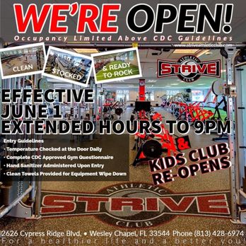 Strive Athletic Club - This is the best gym! They have CrossTraining, cycling and yoga classes as well!! for anyone interested they have a CrossFit gym!!! - Gyms Near Me - Wesley Chapel, Florida Strive Athletic Club - This is the best gym! They have CrossTraining, cycling and yoga classes as well!! for anyone interested they have a CrossFit gym!!! - Gyms Near Me - Wesley Chapel, Florida