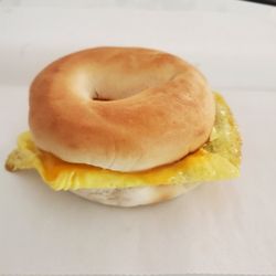 Yazoo Brew - Bagel egg and cheese.