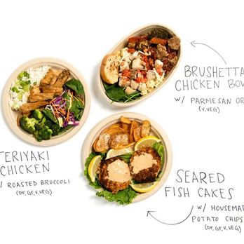 Sifted - four different types of food in bowls - Caterers Near Me Sifted - four different types of food in bowls - Caterers Near Me
