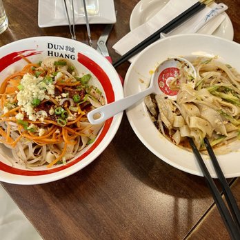 Dunhuang - spilled oil noodles (left) and cold noodles (right) - Chinese Near Me - Edison, New Jersey