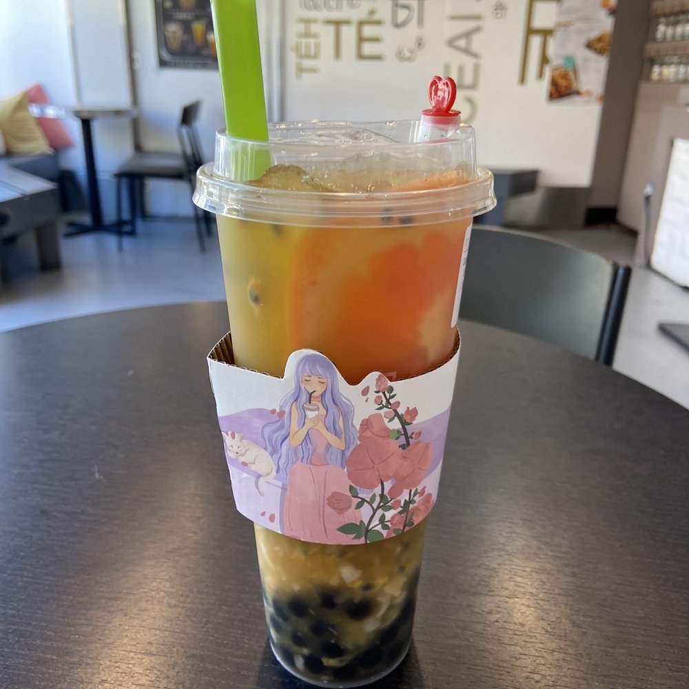 Prolece Tea - Super Fruit Tea 75% sweet, less ice with boba and lychee bites - Bubble Tea Near Me - Pasadena, California Prolece Tea - Super Fruit Tea 75% sweet, less ice with boba and lychee bites - Bubble Tea Near Me - Pasadena, California