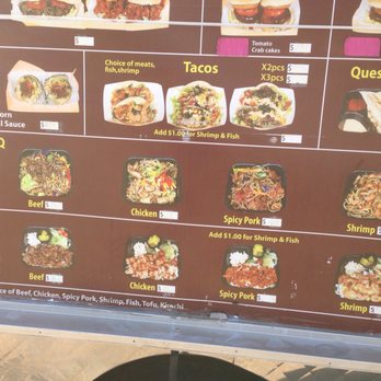 Calbi Truck - Menu board, Mongolian BBQ or Korean BBQ? - Food Trucks Near Me