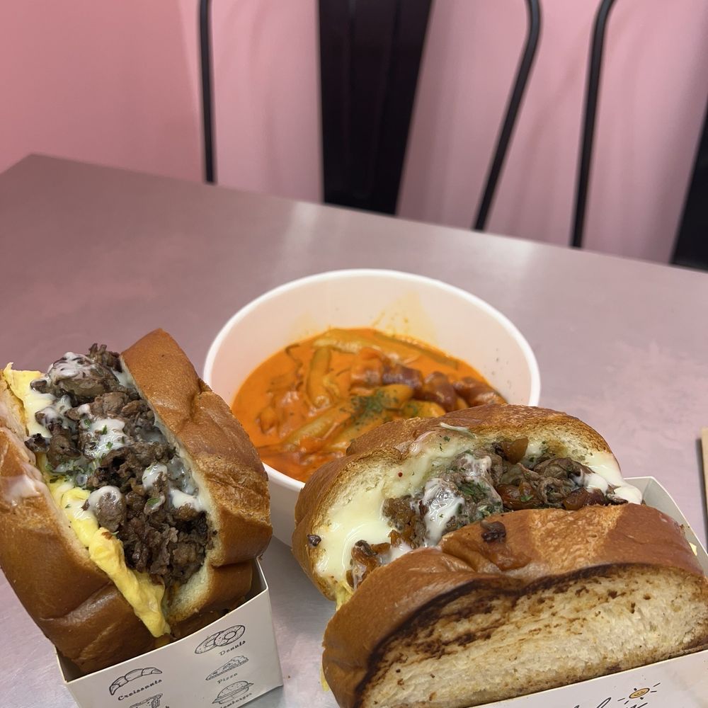 Flippoly - Bulgogi BBQ (Left), Kimchi Bulgogi BBQ (Right), and Rose Tteokboki (Spicy Rice Cakes) - Sandwiches Near Me - Irvine, California