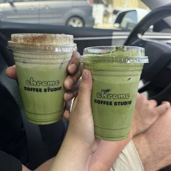 Chrome Coffee Studio - Banana cream matcha latte and chrome matcha latte - Coffee & Tea Near Me - Torrance, California
