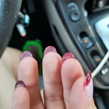 Organic Nail Dip and Spa - uncleaned powder and polish underneath - Nail Salons Near Me - Tampa, Florida