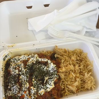 Afghan Chopan Restaurant - Eggplant dish and rice - but there was way too little eggplant :( - Afghan Near Me - Richmond, British Columbia