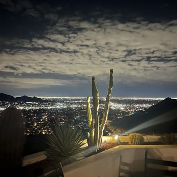 Different Pointe of View - Outside patio area view at night - New American Near Me - Phoenix, Arizona