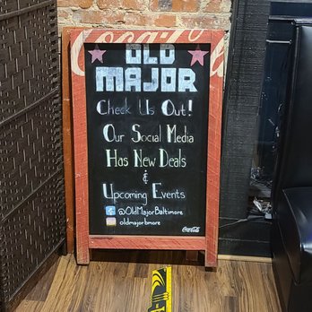 Old Major - Old Major Blackboard. Social Media sites. - Cocktail Bars Near Me - Baltimore, Maryland