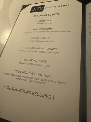 Menu photo 1 3128 Social House Albuquerque, NM