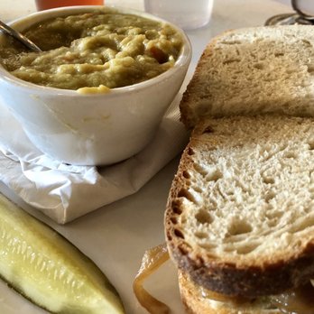 The Owlery Restaurant - Split pea soup and roasted vegetable sandwich - Vegan Near Me - Bloomington, Indiana