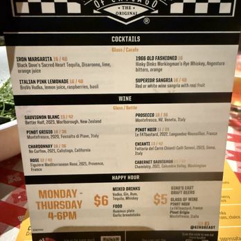 Gino's East - Magnificent Mile - Menu cocktails - Pizza Near Me - Chicago, Illinois Gino's East - Magnificent Mile - Menu cocktails - Pizza Near Me - Chicago, Illinois