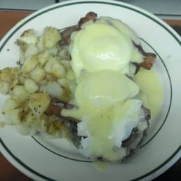 Triple bene special (eggs benedict with bacon, ham and sausage) Triple bene special (eggs benedict with bacon, ham and sausage)