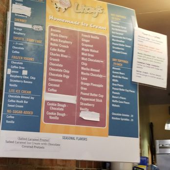 Lizzy's Ice Cream - Check out the selection! - Ice Cream & Frozen Yogurt Near Me - Cambridge, Massachusetts Lizzy's Ice Cream - Check out the selection! - Ice Cream & Frozen Yogurt Near Me - Cambridge, Massachusetts