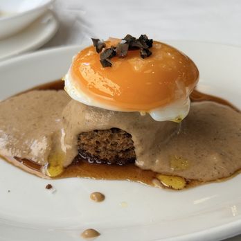 Eslava - Egg yolk on mushroom sponge. Best dish - Tapas Bars Near Me - Seville, SE