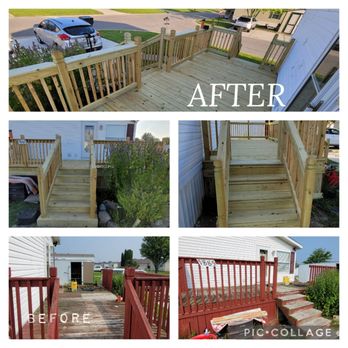 Trinity Custom Home Builders - Before and after. This deck ended up being a complete rebuild. - General Contractors Near Me - Brooklyn, Michigan